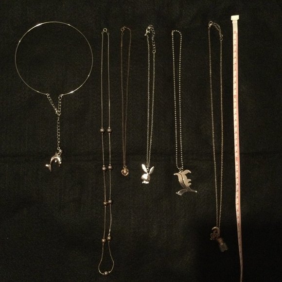Lot of 6 women's necklaces pendant metal chain various size - Picture 1 of 9
